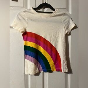 Hanna Anderson Rainbow Crew Neck Short Sleeve Tee 100% Cotton Size 6-7(120cm)